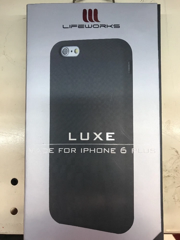 Funda de cuero sintético delgada Lifeworks Luxe hecha para iPhone 6 Plus, negra NUEVA EN CAJA GR Foto 1 de 2