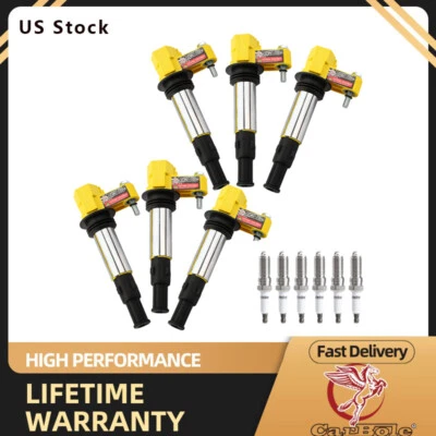 Juego de 6 bobinas de encendido y bujías para 2006 2007 2008 2009 Saab 9-3 2,8 L V6 EE. UU. Foto 1 de 4