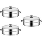  3 Sets Kitchen Steaming Rack Gadget Stainless Steel Steamer Cookware