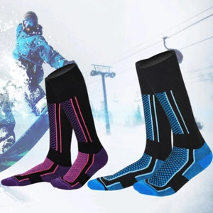 Mens Ladies Kids Long Thermal Ski Socks Hiking Snowboard Cushioned Sole Stocking - Picture 1 of 16