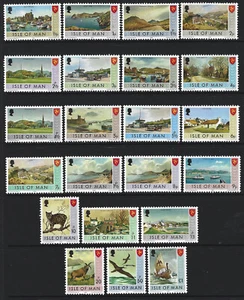 Isle of Man 1973 Pictorial definitives full set of 22 SG 12-33 MNH mint - Picture 1 of 1