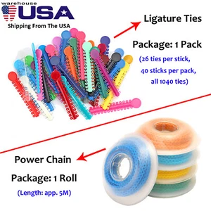 1040x Dental Ortho Elastic Ligature Ties/1 Roll Power Chain Continue/Short/Long - Picture 1 of 22