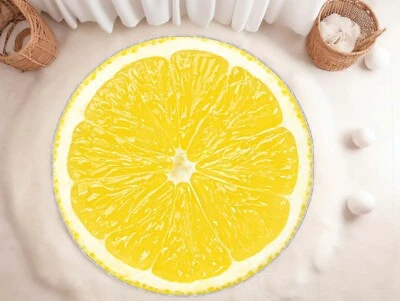 Lemon Slice Rug, Yellow Fruits Rug, Fruit Lover Gift, Fun Food Home Decor, Kids - Image 1 of 4