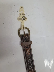 Brushy Creek men's western eagle tooled leather belt size 40 / r4 t49 sn3650 - Picture 1 of 6