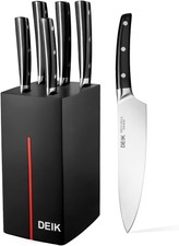 SET COLTELLI DA CUCINA PROFESSIONALI CON CEPPO ESPOSITORE UTENSILI CUCINA 6 PZ