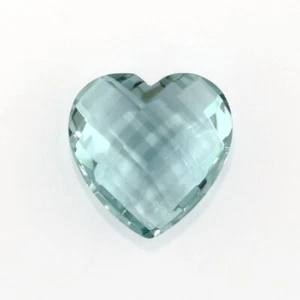 MAN MADE AQUA BLUE QUARTZ 20 MM HEART BRIOLETTE CUT BEAUTIFUL COLOR F-5094 - Picture 1 of 1