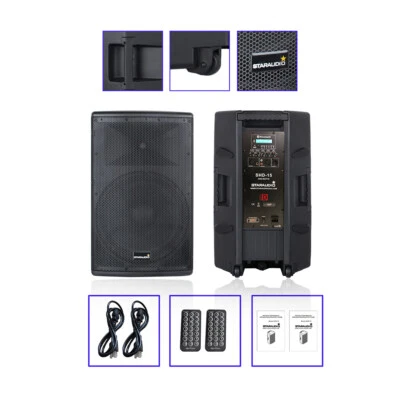 15 Inch 4000W Powered PA Active Speakers Bluetooth Audio Party Stage Loudspeaker - Image 1 of 4