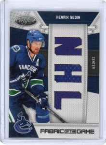 2010-11 Certified Fabric of the Game NHL Die Cut Jersey Henrik Sedin /25 *S6296