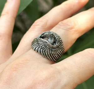 Phoenix Ring 925 Sterling Silver Rebirth Resurrection Mythological Bird Immortal - Picture 1 of 17
