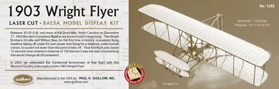 Guillow's Aereo Balsa 1903 Wright Flyer tagliato al laser Scala 1:20 - Immagine 1 di 4