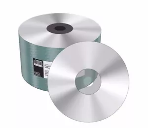 50 Mediarange Blank Mini CD Discs 8cm CD-R 25min Shiny Silver Thermal MR258-U - Picture 1 of 3