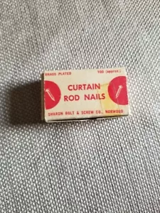 Sharon Bolt & Screw Co. Box Of Brass Plated Curtain Rod Nails - Picture 1 of 6