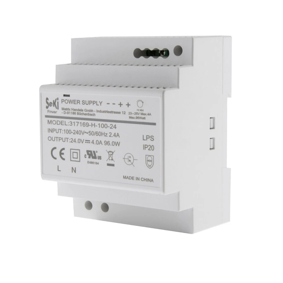 SeKi Hutschienen-Netzteil H-100-24 - 24V - 4A - 96W DIN Rail - Netzteil
