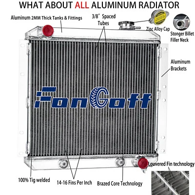 3-Row Radiator Fits 58-84 62 64 81 82 83 Toyota Land Cruiser FJ40 FJ45 Series AT - Image 1 of 4