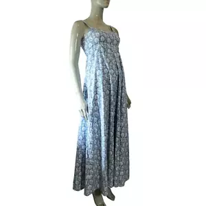 Laura Ashley 1970s Blue Griffin Print Dress Made in Wales Vintage UK 14 Rare - Picture 1 of 12