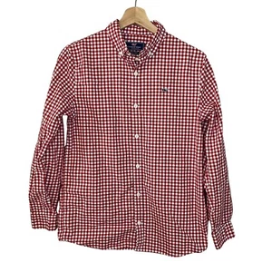 VINEYARD VINES Boys Whale Dress Shirt Button Down Flannel Check Red L 16 - Picture 1 of 10