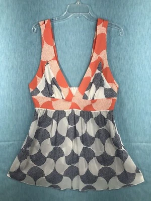 TRINA TURK Womens Silk Multicolor Geomatric Print Tank Top Blouse Size 6 - Image 1 of 4