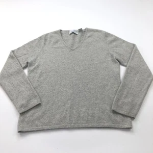 Pursuits Ltd 100% Cashmere Large Women's V-Neck Pullover Sweater Light Gray - Picture 1 of 9