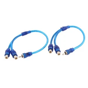 RCA 2 hembra a 1 macho divisor estéreo audio Y adaptador conector de cable 2 piezas - Imagen 1 de 1