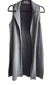 Atmosphere Open Front Long Coatigan Collared Jersey Geometric Print Slits UK 10 - Picture 1 of 9