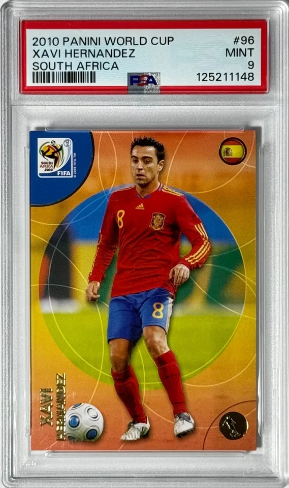 Xavi Hernandez (HOF) 2010 帕尼尼世界杯南非 #96 PSA 9(完好)足球 — 第 1/2 张图片