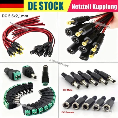 DC Steckverbinder Hohlbuchse Hohlstecker 5,5 x 2,1mm Adapter Netzteil Kupplung - Bild 1 von 4