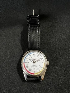 ORIS Vintage Fliegeruhr weißes Ziffernblatt bunte Markierungen Handaufzug geprüft - Bild 1 von 6