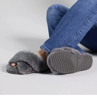 EMU Australia x Free People Mayberry Teddy Acogedoras Zapatillas Gris 4 Mujeres 3 Niños Nuevas con Etiquetas Foto 1 de 4