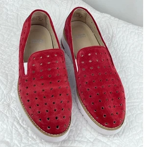 Johnston & Murphy Women's Size 7 Red Perforated Suede Vacation Comfort Loafers - Bild 1 von 10