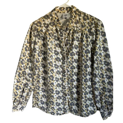 Camisa Chaqueta Cabi Providence Estampado Animal Talla XS Ligera Elastizada Gris Amarillo Foto 1 de 4