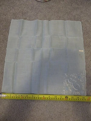 Винтажный Мадейра вручную вышитый носовой платок льняная монограмма "E" свадьбы 11 x 11 - Изображение 1 из 3