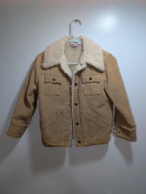 De Colección Levi’s Chaqueta de Pana Vellón Sherpa Forrado Abrigo JUVENTUD 12 Botones Tostados EE. UU. AÑOS 70 Foto 1 de 4