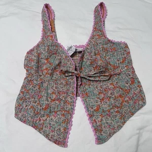 American Eagle Blumenmuster kurz geschnittenes Oberteil zum Binden - Größe Small - neu mit Etikett - Bild 1 von 11