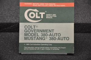 Colt Factory Original Handbuch für Colt Serie 80 Govt/Must 1985 94883 Rv B Sep 85 - Bild 1 von 4