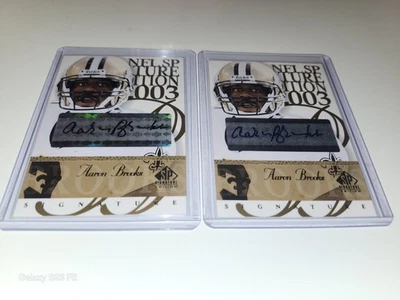 2003 UD SP Signature Edition- Aaron Brooks Auto(AU) x 2 Blue, Black Ink Saints - Image 1 of 4