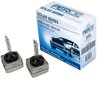 PERDE Solar Series Platinum D3S HID Bulb Set Xenon Enhanced 6000K Bright White - Image 1 of 4