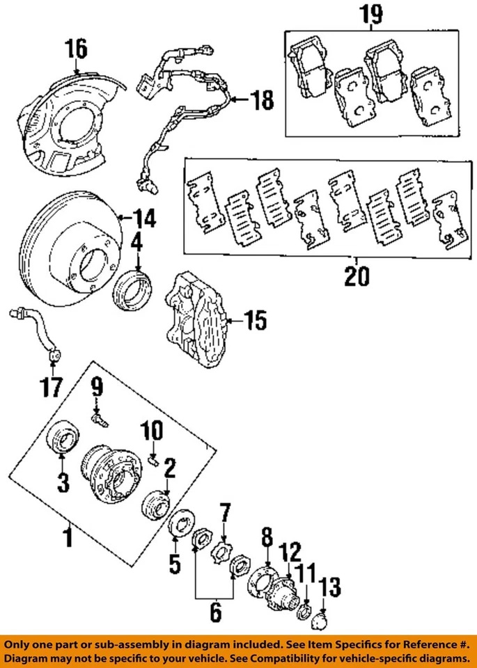 TOYOTA OEM 03-07 Land Cruiser componentes de freno-pastillas de freno 0446560230 Foto 1 de 1