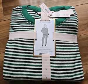 Nuevo con etiquetas Conjunto de Pijama Térmico Victorias Secret S Legging Salón Rayas Verdes Regular - Imagen 1 de 3