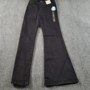 Aeropostale Pull On Flare Pants Women M Black Denim Wide Flared Legs NWT - Picture 1 of 9
