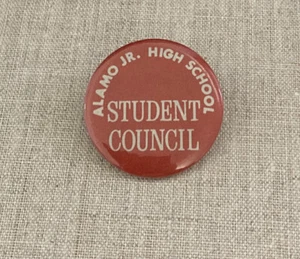 Alamo Junior High School Consejo Estudiantil Pinback Botón De Colección Midland Texas - Imagen 1 de 3