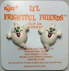 Boucles d'oreilles fantômes vintage années 1980 Russ Li'l Frightful Friends à clipser or 18 carats