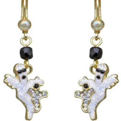 Pendientes Kirks Folly Ghost Boo Petite Halloween con cierre de palanca GT Follydusted Foto 1 de 3