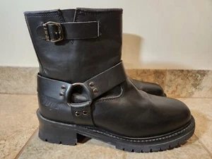 Lugz | Men's Black Leather Buckle Harness Boots Size 11.5 | HEAVY DUTY! ✨️💪 - Picture 1 of 13