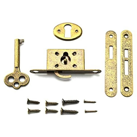 Aifeier ET Antique Cabinet Lock Full Mortise Vintage Spring Drawer Lock with Cover