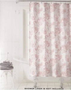Ralph Lauren Fabric Shower Curtain Camellia & Butterflies Salmon Floral 70"x72" - Picture 1 of 3