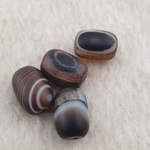 Amazing Natural Eyes Pattern Himalayan Tibetan Agate Beads Lot 4 - Picture 1 of 24