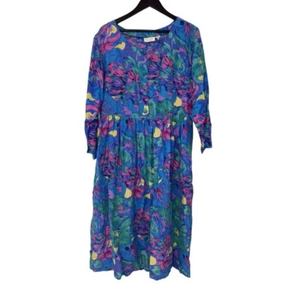 Vestido Victorias Secret Vintage Etiqueta Dorada Floral Seda Talla Mediana Años 90 Mamá Look Foto 1 de 4