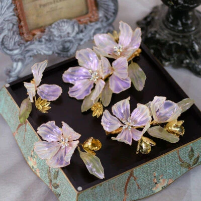 Crystal Leaf Bridal Barrettes Headdress Flower Hairbands Wedding Hair Accessory - Image 1 of 4