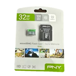 PNY Elite Class 10 U1 microSDHC Flash Memory Card 32GB w/ Photo Recovery - Picture 1 of 2