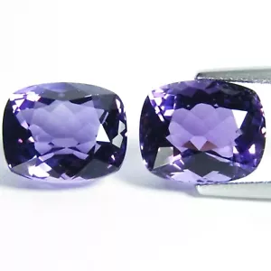 8.59Cts Unique 100% Natural Amethyst Cushion 11x9mm Collection Pair Ref VIDEO - Picture 1 of 5